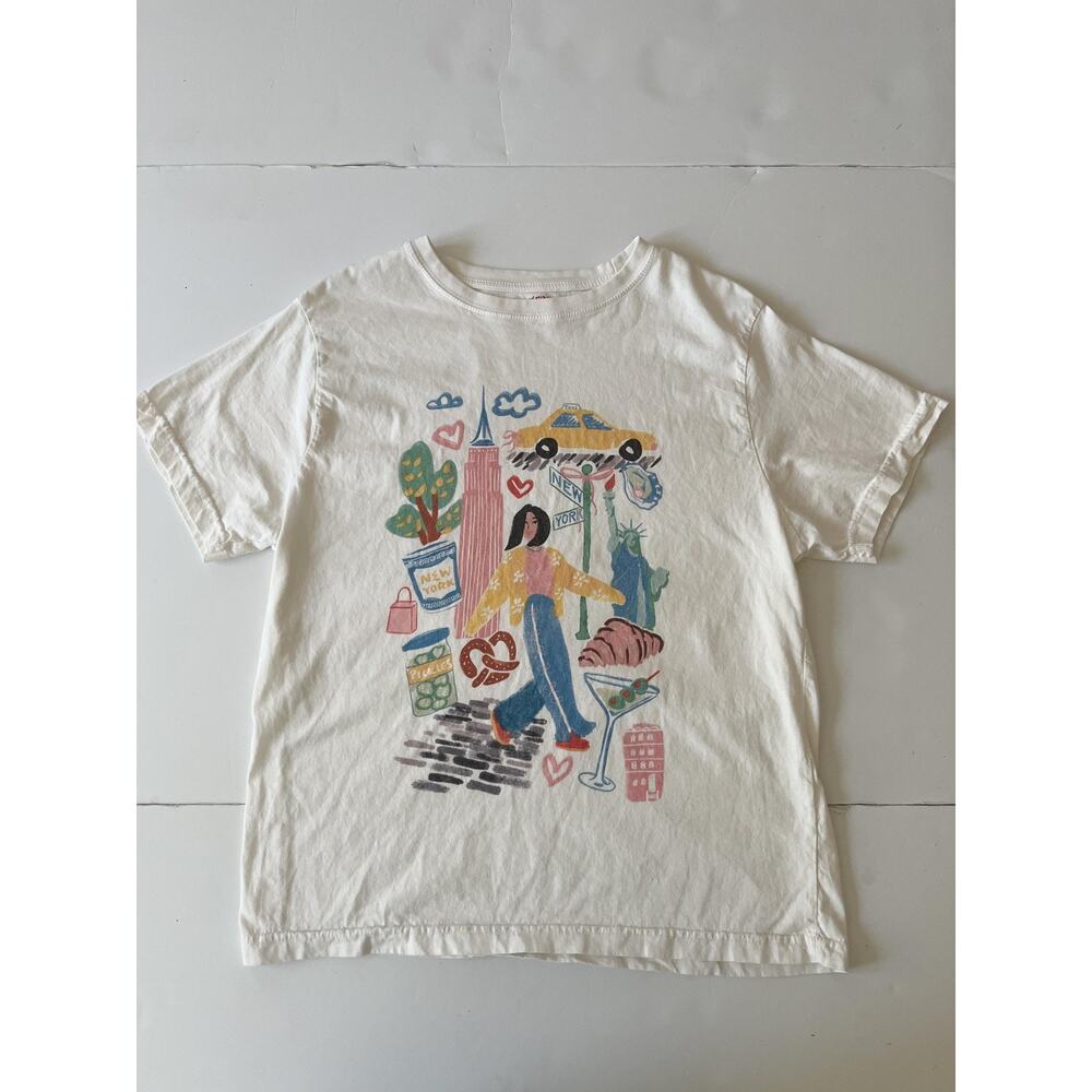 Mure+grand Shirt Womens XL White New York City Graphic Cotton Tee NYC Travel